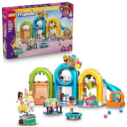 LEGO Friends Parque de Juegos Cubierto   Parque Infantil con Tobogán de Juguete y Piscina de Bolas   Cafetería de Juguete y 3 Mini Muñecas   Regalo de Cumpleaños para Niñas de 7+ Años   42686