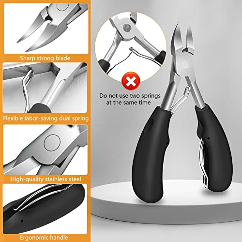 GothicBride Juego de 8 cortaúñas profesional para uñas de pies fuertes, juego de lima de uñas de acero inoxidable, juego de tijeras para uñas gruesas y encarnadas - imagen 4