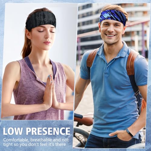 Image of Lyrow 12 Pcs Headbands for Men Running Headband Mens Sweat Bands Headbands for Tennis Athletic Cycling Basketball Yoga Workout Outdoor Sports Gym Jogging Exercise