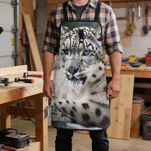 Delantal Snow Leopard con múltiples bolsillos ajustable miniatura 5