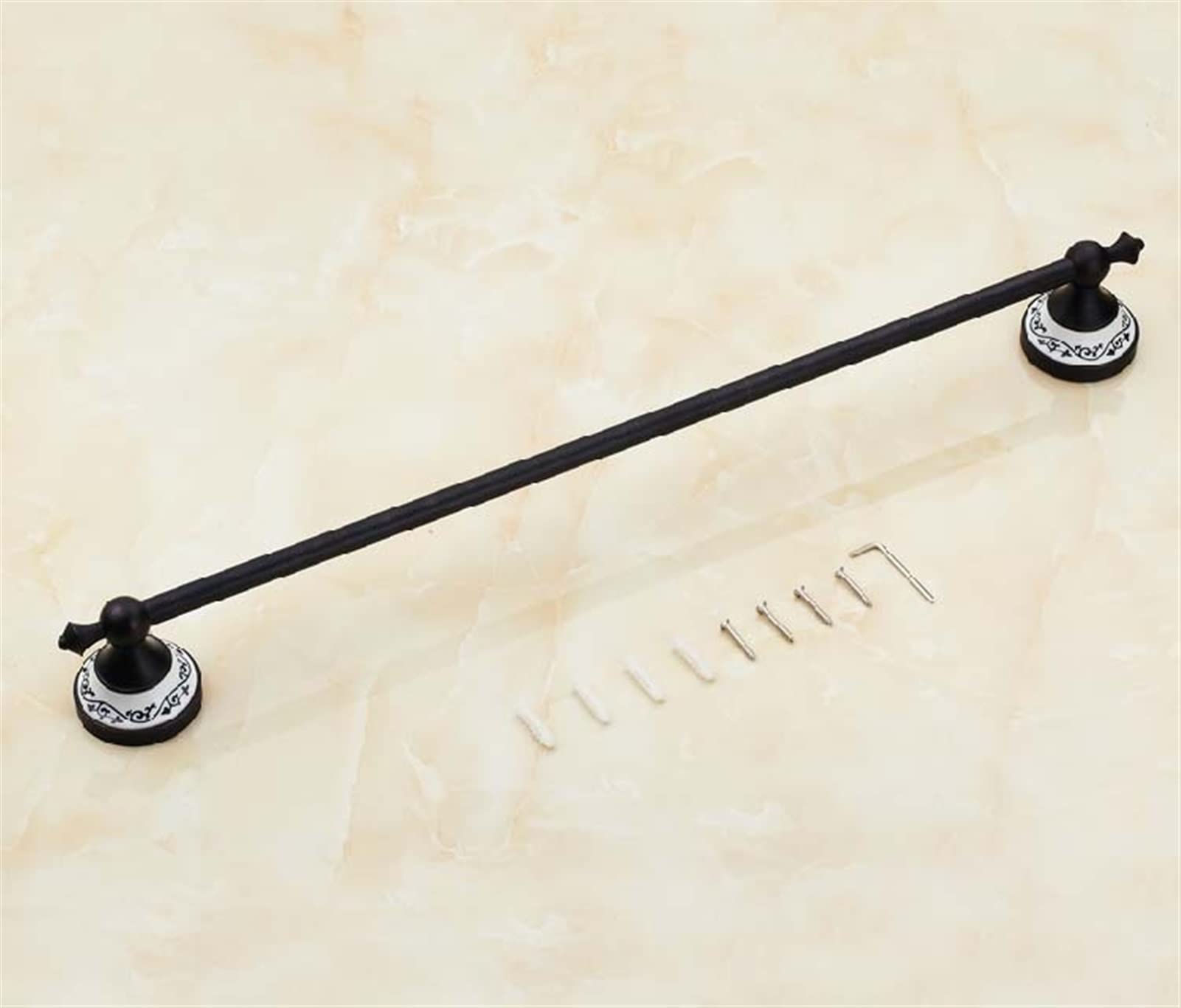 Marca 63cm Barra de Toalla Antigua Negra, Soporte de Toallas Barra de Toalla