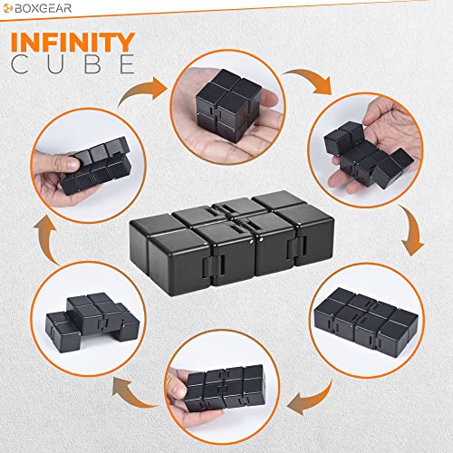 Boxgear Fidget Toys For Adults And Kids – 9Pcs Set Of Fidgets And Sensory Toys For Adults – Premium Small Fidget Toy Pack With Fidget Pad, Flippy Chain, Magnetic Ring - Stress Relief Toy Pack #TOP1