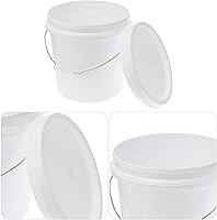 Vista 8 de Cubo de almacenamiento de plástico de grado alimenticio con tapa y asa, contenedor multiusos para alimentos para perros, campamento y uso doméstico