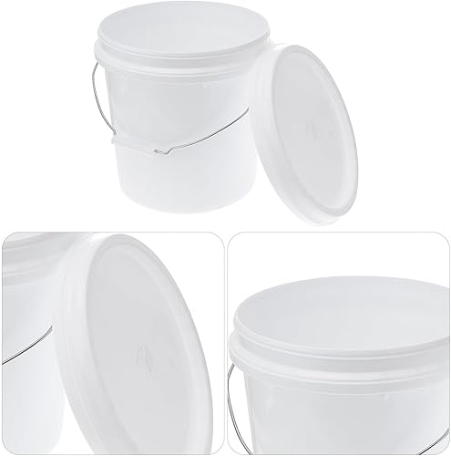 Miniatura 8 de Cubo de almacenamiento de plástico de grado alimenticio con tapa y asa, contenedor multiusos para alimentos para perros, campamento y uso doméstico,