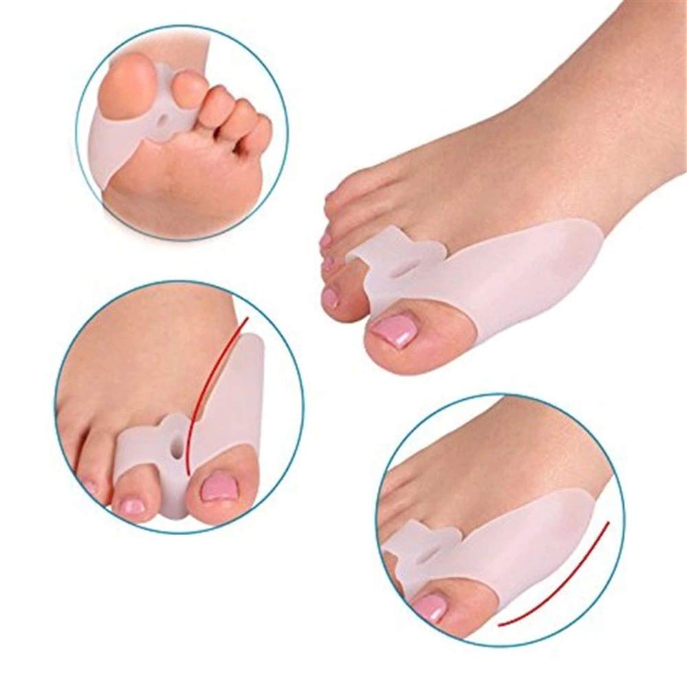 Pedimend silicone gel doppio loop toe Seperators (4PAIRS – 8PCS) – recuperare Clausole, calli e alluce valgo – Bunion Pads – per dita dei piedi – Hammer toe Straightener per alluce