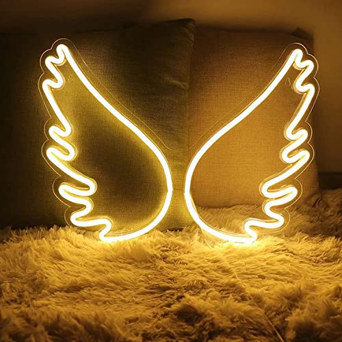Lampadario da soffitto con Ali d'Angelo, insegne al Neon, Decorazione da Parete, 17,7 Pollici, USB, 3D, a Forma di Ali d'Angelo, Luce al Neon, Arte da Parete, insegna Luminosa al n