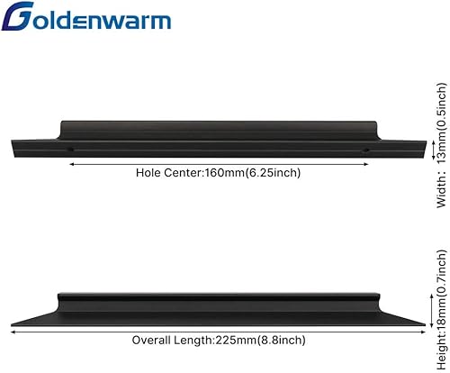 Miniatura 2 de goldenwarm LS7024BB160 - Paquete de 10 tiradores dorados de latón cepillado de 6-14 pulgadas, tiradores de armario de baño LS7024BB160