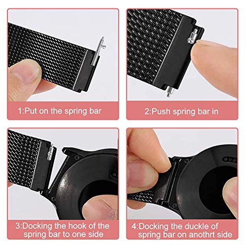 ایگرد | قیمت و خرید Compatible with Samsung Galaxy Watch 46mm/Gear S3  Frontier/Classic/ Metal Replacement Sport Strap, 22mm Quick Release  Stainless Steel Mesh Watch Band for Gear Sport/Huawei Watch GT/GT 2
