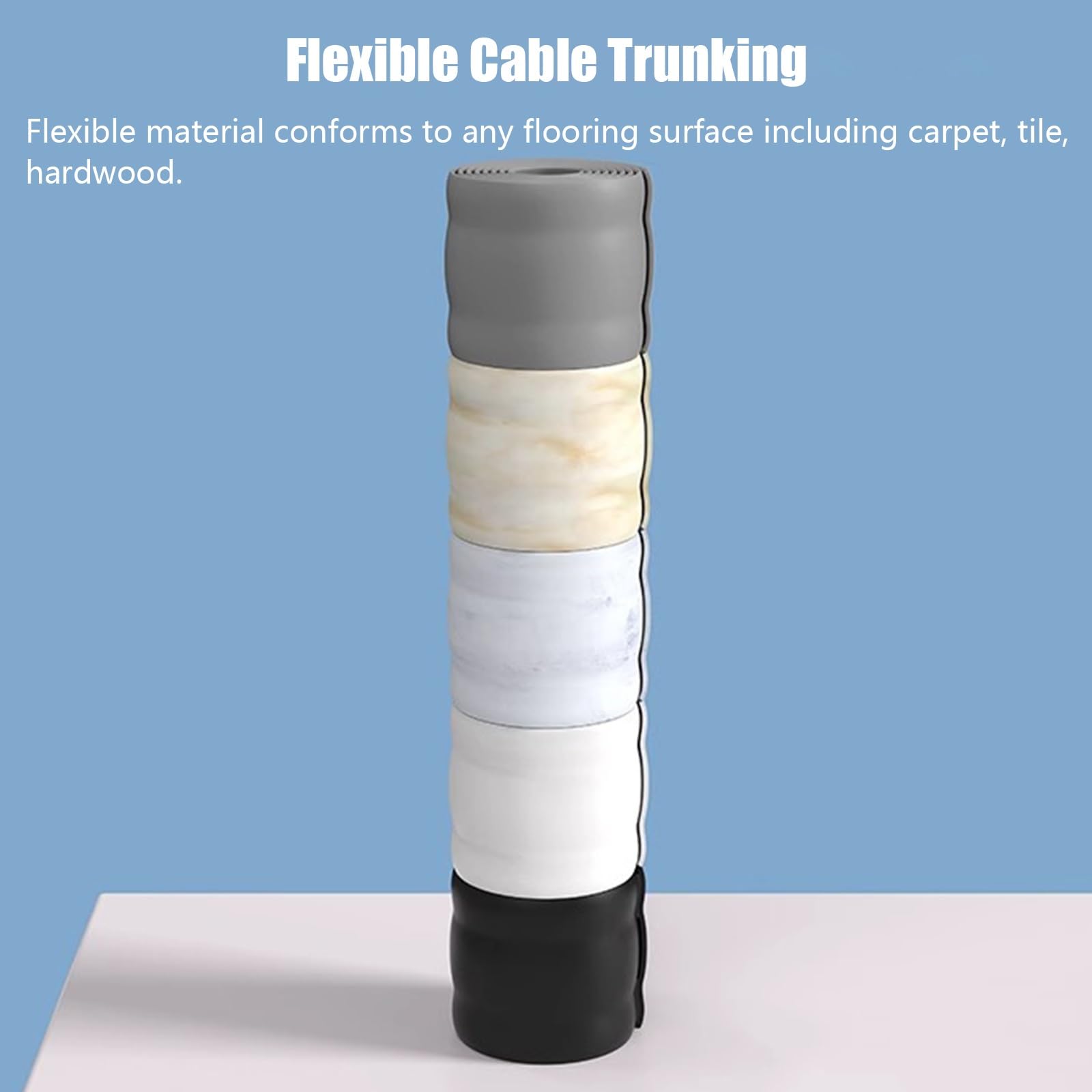 Passacavi Copricavo Flessibile, Impermeabile Sistema Di Copertura/canale Per Cavi A Parete Autoadesivo, Gestione Dei Cavi Di Canalizzazione Per Nascondere I Cavi (Color : White, Size : 35m/114.8ft L