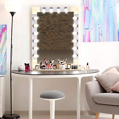 Dysmio Lighting Four Light Vanity Strip - Hollywood Style Mirror Fixture with Chrome Plates – Salon-Grade Accessories for Bedroom, Bathroom, Dressing Room, Makeup Studio - 24 x 4.25 Inches - Thumbnail 5
