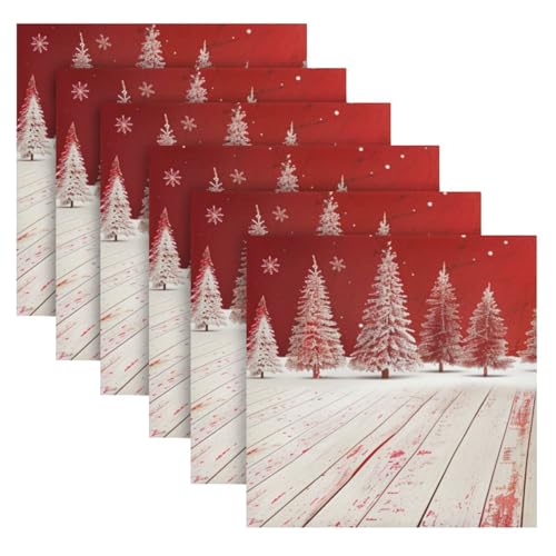 Servilletas de tela navideñas multicolor paquete x6 miniatura 2