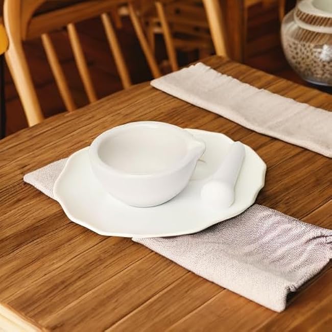 2pcs 2.36inch Ceramics Spice Mill Grinder Set Bowls with Brushes, Handheld Seasoning Mills Grinder, Pill Crusher, Kitchen Mortar and Pestle Tools Set