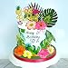 13 PCS Hawaiian Flower Cake Toppers Summer Cake Decoration with Palm Leaves and Hibiscus Flower for Hawaiian Aloha Flamingo Themed Birthday Supplies (Type 2)