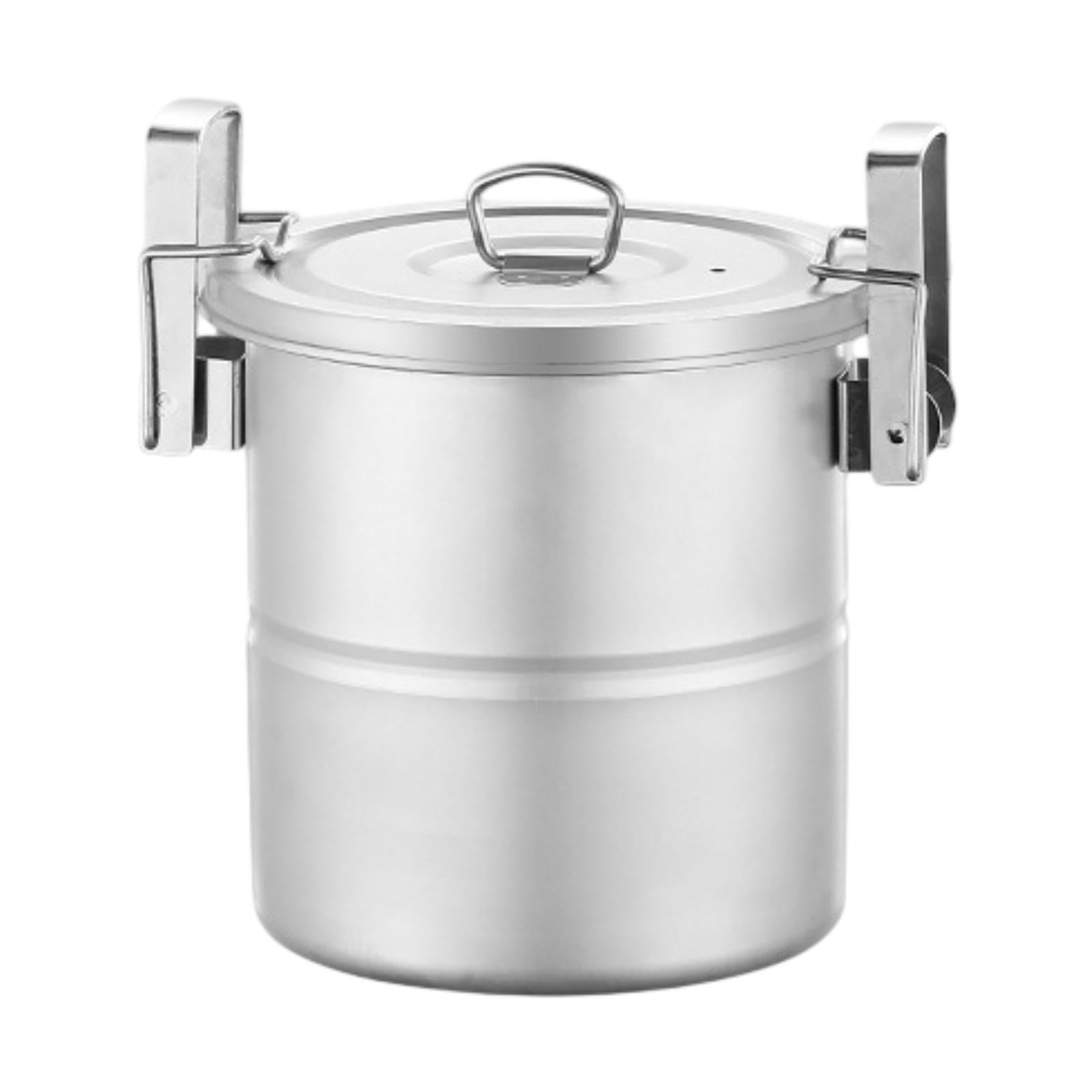 Vaveren Outdoor Camping Pot Camping Soup Pot Household with Lid Campfire Cookware Outdoor Camp Pot for Fishing Picnic BBQ Backpacking, for 1 to 2 People