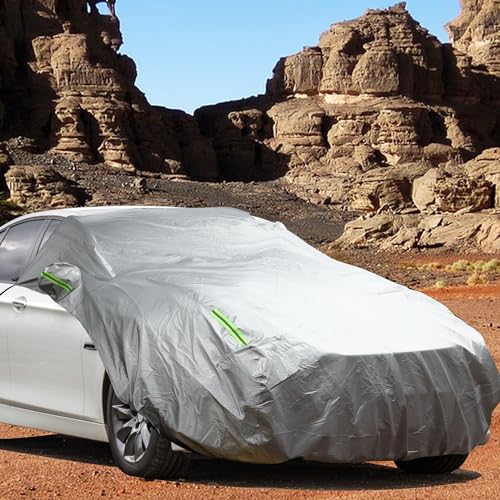 Image of Car Windshield Cover Half Car Cover Top with Reflective Straps for Ice and Snow for Most Car Silver Tone 103.94 inch x 47.24 inch
