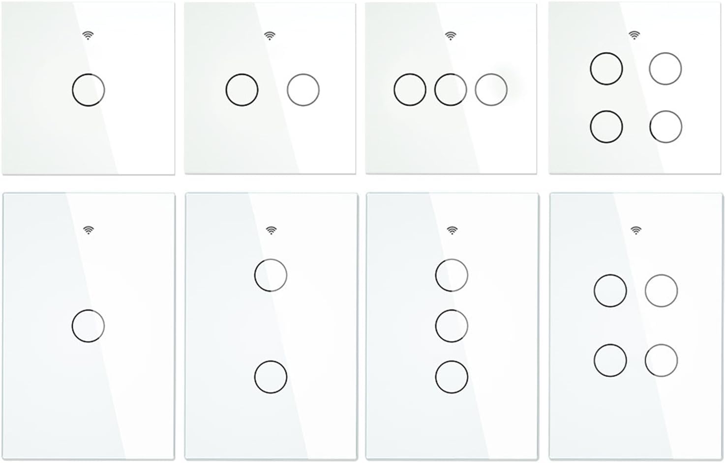 Zigbee Wall Touch Smart Light Switch with Neutral/No Neutral No Capacitor Smart Life Tuya Voice Control White Light Switch Zigbee(Need Gateway)#3-Gang#US (120x74mm)