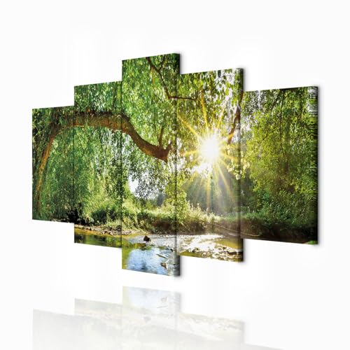 Tableau décoration appartement nature decomonkey grand format pour salon chaleureux 5 pièces