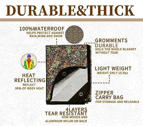 Image of Heavy Duty Survival Blanket -Multifunctional Insulated Thermal Blanket-60 x 83 inch Reflective Emergency Blanket