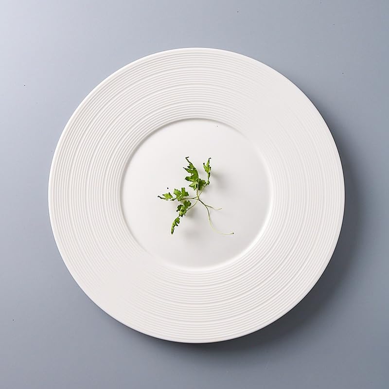 Talerz obiadowy Hans zachodni płytki okrągły talerz na makaron francuski wzór Hansa kreatywna zastawa stołowa do restauracji, czysty biały deser salaterka kuchenna