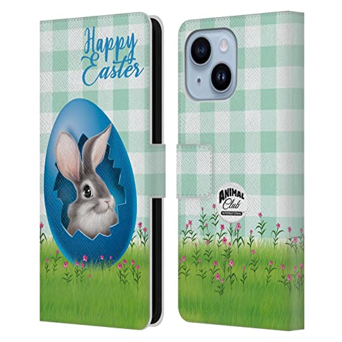 Étui portefeuille iPhone 14 Plus Animal Club International Lapin en cuir