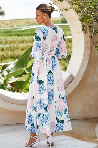 Image of Maxigerui Women's Long Sleeve Floral Maxi Dress 2026 Spring Summer Wedding Guest Dress