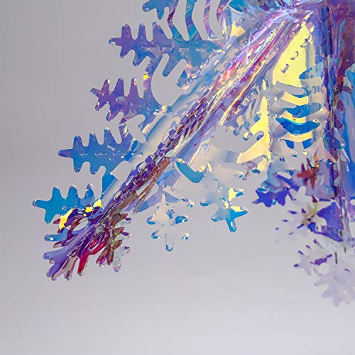 Iridescent Snowflake Ornament Hanging Decoration, Foil Ceiling Decorative Hanging Ornaments For Christmas Bridal Shower Wedding Birthday Frozen Theme Party Fairy Princess Rainbow Show Decoration #TOP5