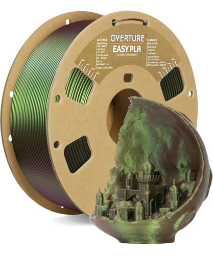Image of OVERTURE Easy PLA 1.75mm 3D Printer Filament, 1kg Cardboard Spool (2.2lbs), Dimensional Accuracy + /- 0.03mm, Fit Most FDM Printer (Shimmer Bronze)