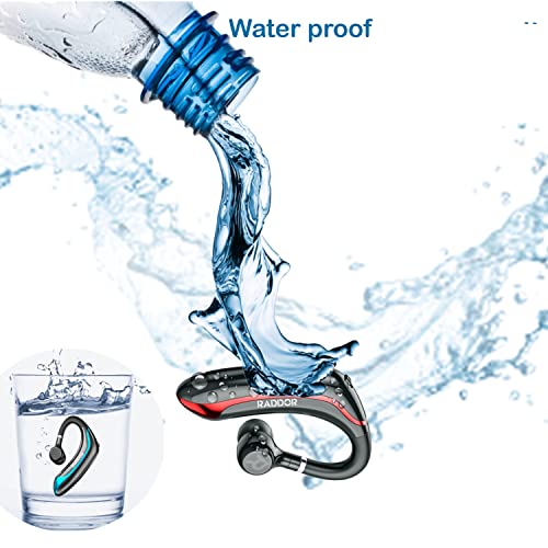 R Raddor Bluetooth Earpiece, Upto 48Hours Playtime Bluetooth Headset, Hd Calling With 5.0 Bluetooth Earphones Waterproof, Sensitive Touch Control,Rotatable Arm Single Ear Bluetooth #TOP4
