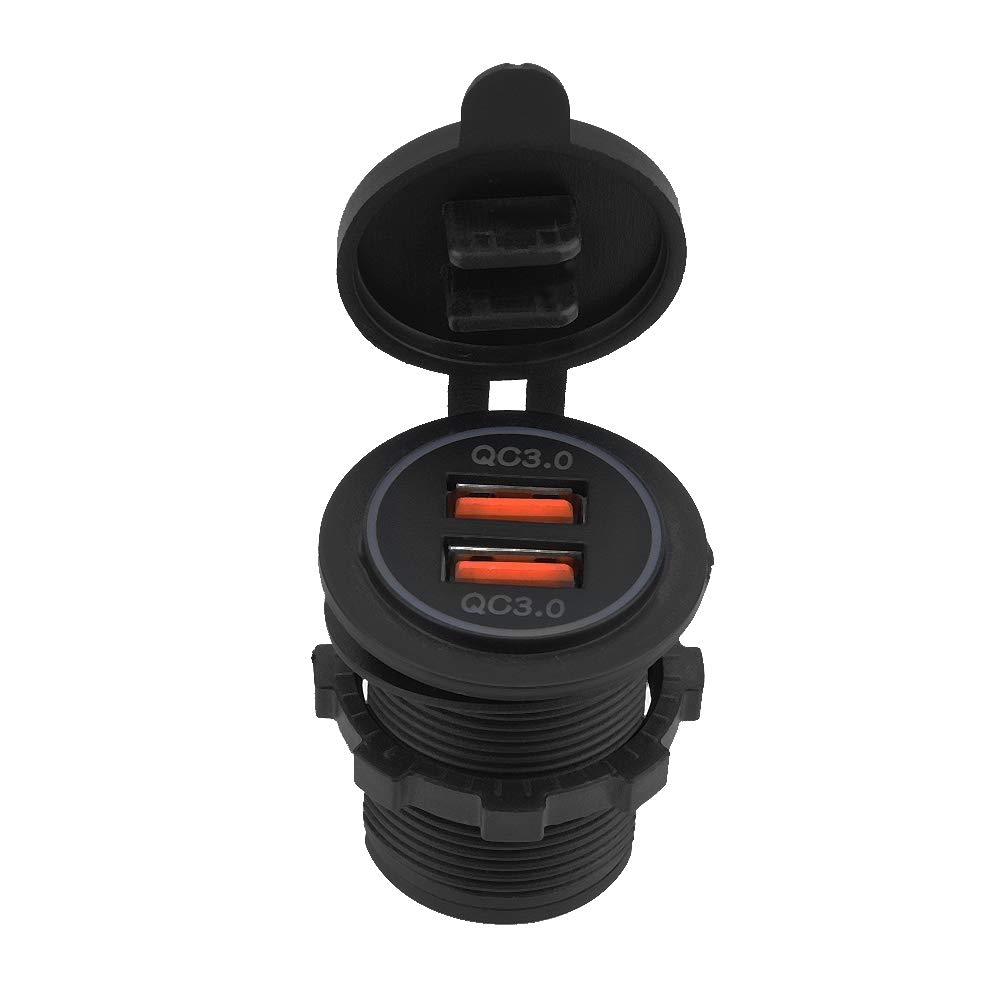 2 Prese Accendisigari Auto Doppia USB QC 3.0 – Carica Veloce Per Auto, Barca, Moto