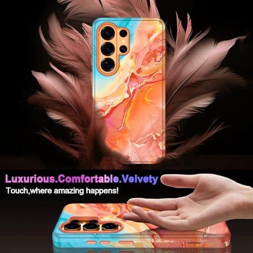 Casetego for Galaxy S26 Ultra Case,Compatible with MagSafe,[Military Grade Drop Test] Full Body Protection Slim Shockproof Rugged Marble Women Case for Samsung Galaxy S26 Ultra 5G 6.9 inch,Gold/Orange - image 8
