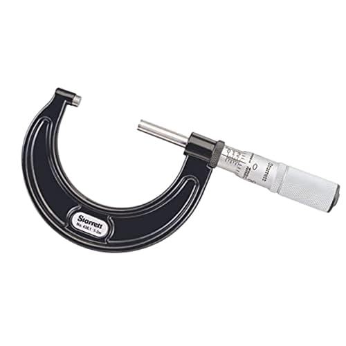 Miniatura 49 de Starrett Micrómetro exterior con husillo de una pieza, acabado cromado satinado y diseño avanzado de manga, tema American Pride, rango de 2-3