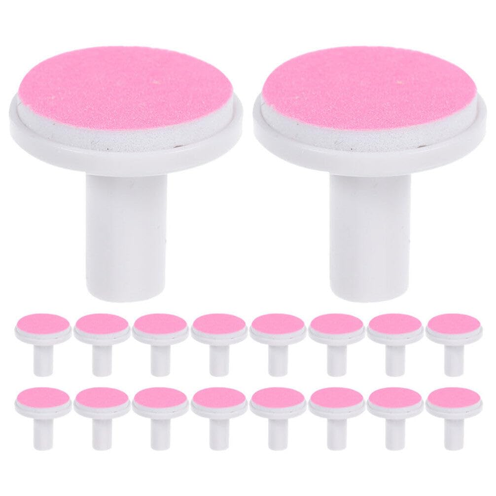 FRCOLOR 24pcs Electric Nail File Pads Replacement Heads for Adult Nail Trimmer with Sandpaper and Plastic Material, Quick Replacement and Versatile Compatibility for Manicure and Pedicure