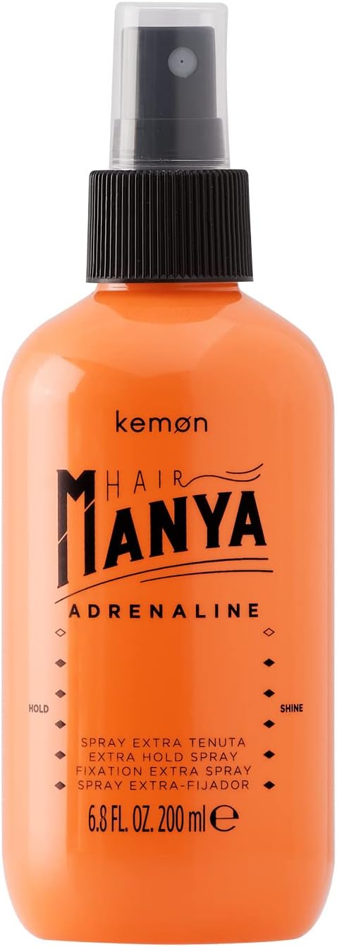 Kemon Hair Manya Adrenaline Hair Spray for Extra Strong Hold Professional Salon Quality Styling Product 200ml