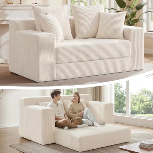 3-in-1 Convertible Sofa Bed: Boneless Loveseat Sleeper & Folding Couch