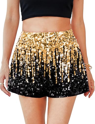 MANER Sequin High Waisted Shorts for parties
