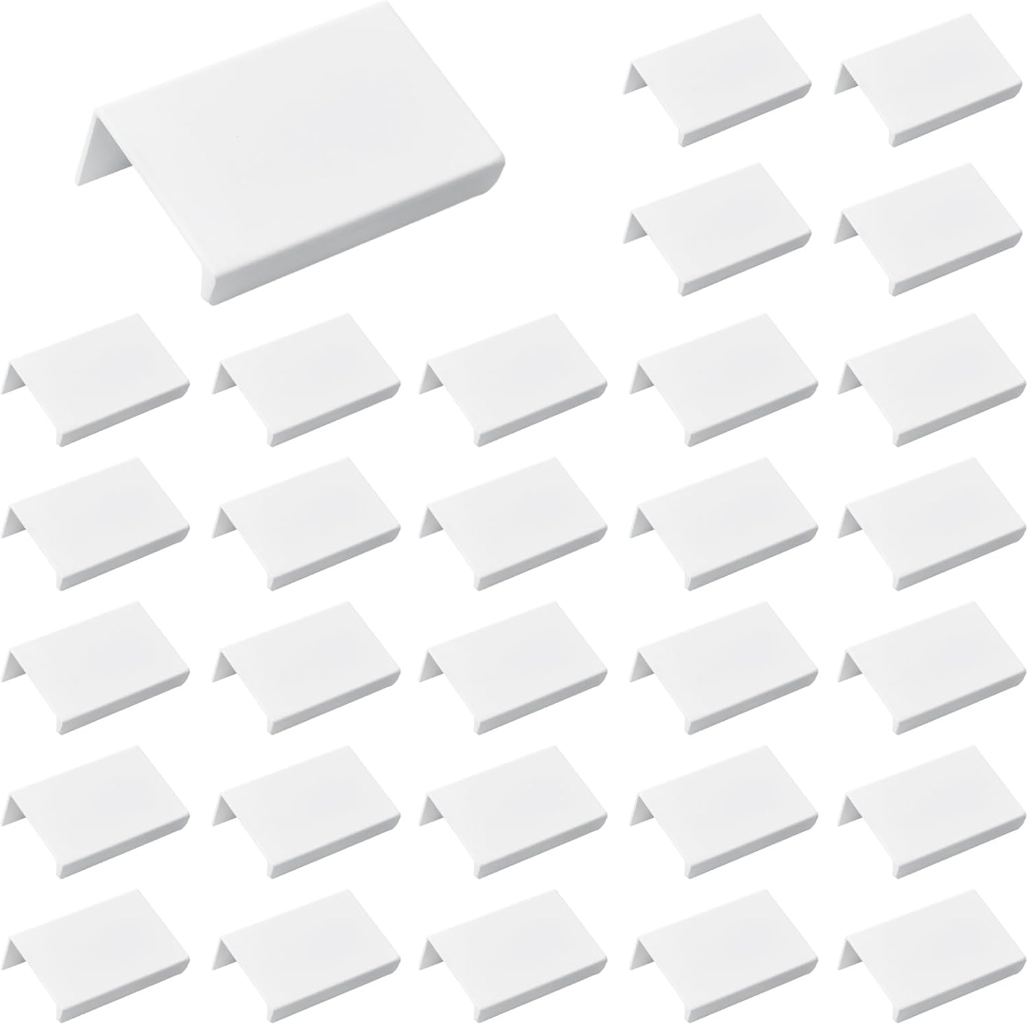 MOROBOR Finger Edge Pull, 40pcs Concealed Handle Aluminum Alloy Invisible Handle 50mm White Furniture Handles Self-Stick Instant Cabinet Drawer Pulls