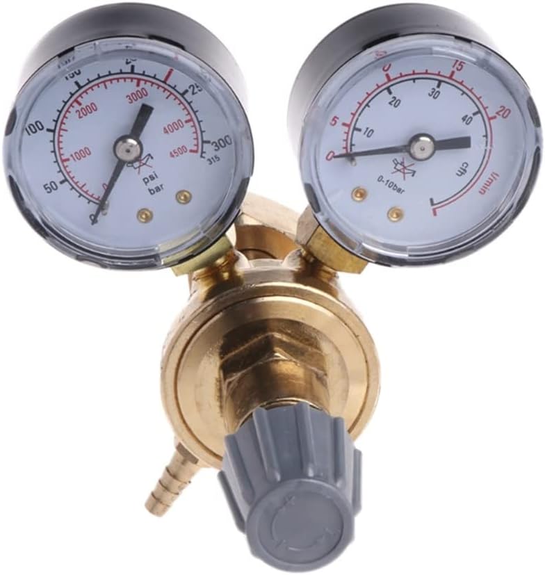 Dual Gauge Argon Pressure Reducer Mig Flow Meter Gas Control Valve Welding Regulator