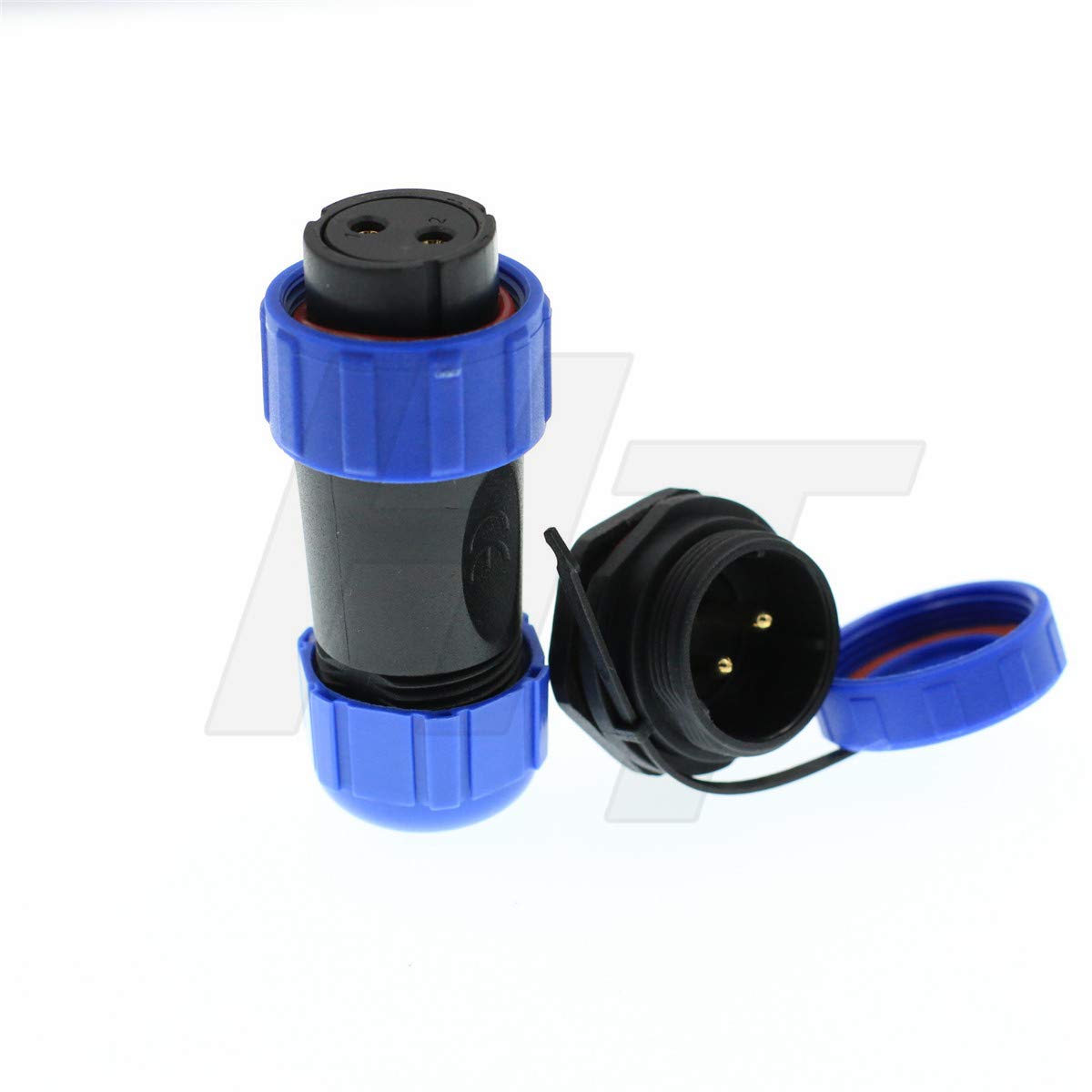 HangTon HE21 2 Pin Power Industrial Waterproof IP68 Electrical Automotive Circular Connector Female Cable Plug Male Panel Mount Socket (5 Set)