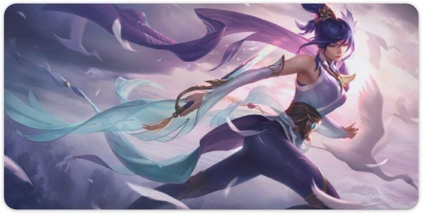 Mouse pad,Compatible League of Legends,Fiora soaringsword,Large Gaming Mouse Mat,Desk Mat,Waterproof Anti-Dirty No-Slip Stitched Edges Mousepad,Perfect for Home Working,60x30cm,24x12 inch