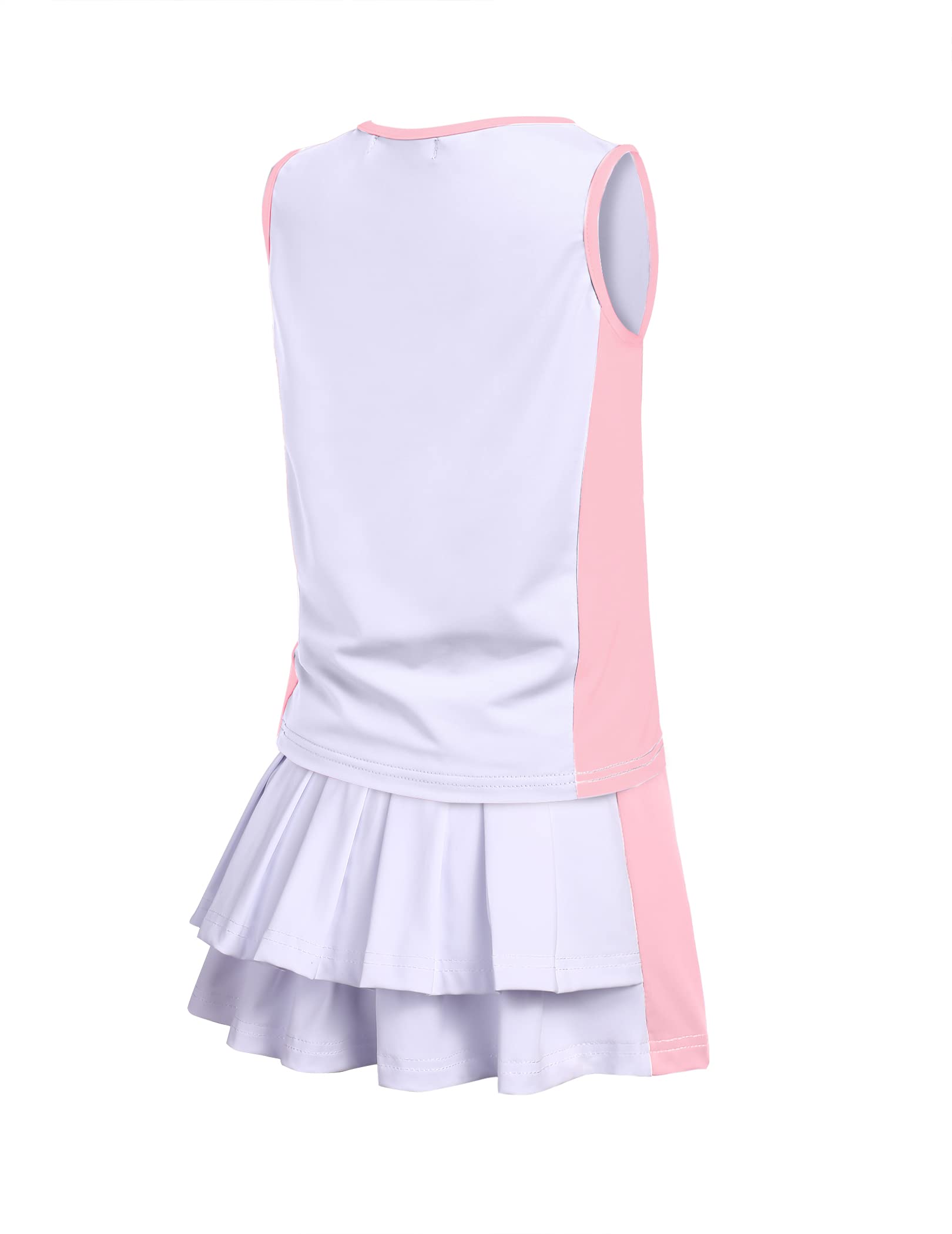 Zaclotre Girls Tennis Dress with Pockets Sleeveless Tank Top and Skirt Sets
