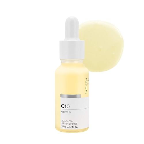 The Potions Q10 Ampolla para cara l Antioxidante y Colágeno Apoyo l Cuidado de la Piel Coreana, Libre de Crueldad, Hipoalergénico, 0.7fl oz