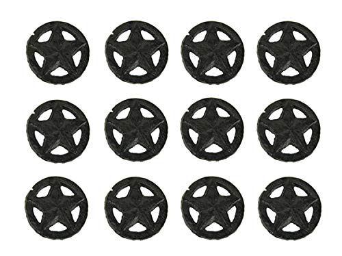 Image of Fancy That Set of 12 Rustic Brown Western Star Cast Iron Cabinet Knobs or Drawer Pulls - 2 Inch Diameter - Easy Install - Enhance Your Interior with Vintage Charm