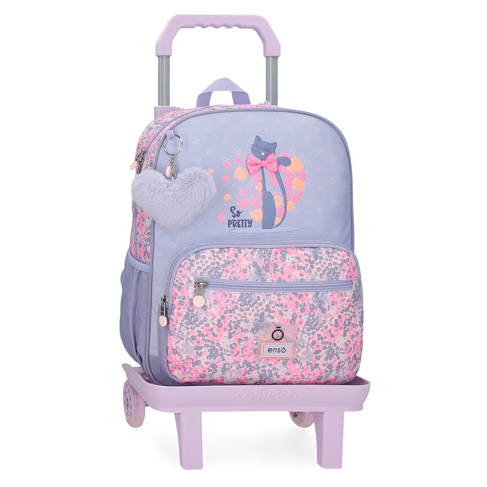 Enso Enso So pretty mochila escolar, fabricada en Poliéster, varios bolsillos y compartimentos, Tirantes anchos, ergonómicos y acolchados, rosa.