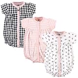 Hudson Baby Unisex Cotton Rompers, Ladybug, 0-3 Months