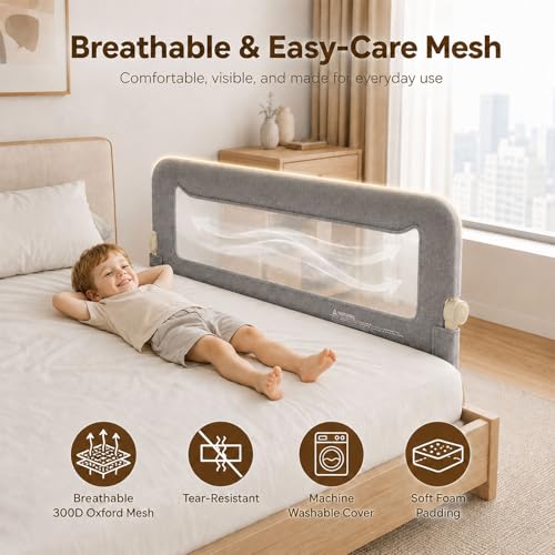 Barrera seguridad niños cama de 150cm para noches tranquilas sin caídas 3