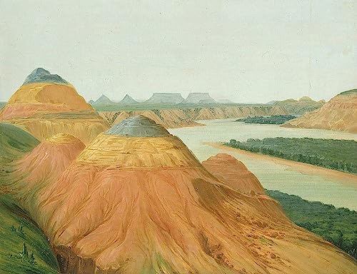 Cuadro en lienzo de alta calidad con la obra del Alto Misuri de George Catlin en 60x90cm