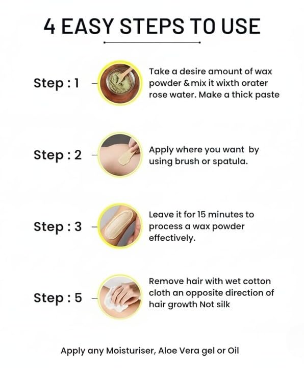 Herbal Wax Powder for Hair Removal - Magic Wax - 15 min Instant Painless Ayurvedic Natural Waxing Powder All Types of Hair Skin Hands Legs Underarms Private Bikini Part 100 gm Coffee
