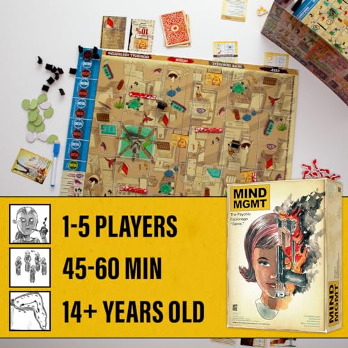 Mind MGMT: The Psychic Espionage Game - Strategic Deduction Board Game for 2-5 Players - Hidden Movement & Cooperative Play - Ages 14+ image 2