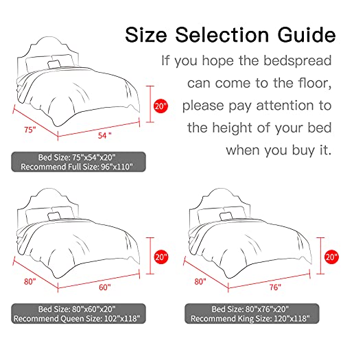 Image of CHIXIN Bedspread Coverlet Quilt Set Full Size - Lightweight Bedding Cover - Ultrasonic Quilting - 5 Piece Reversible Bedspread - Vintage Rose Pattern (Full, Ashley Blue)