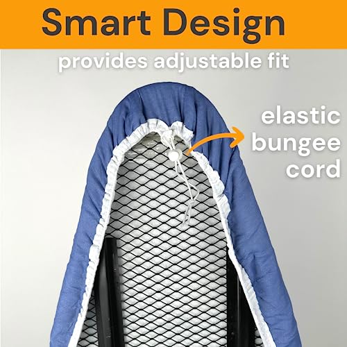Ironing Board Cover And Pad With Standart Size Adjustable Elastic Edge Fit, Extra Thick Padding, Heat Reflective, Non Stick Scorch And Stain Resistant, (Blue) #TOP4
